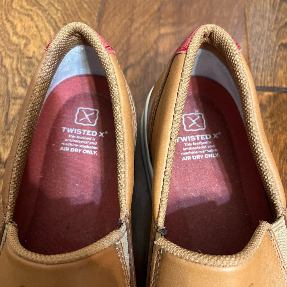 EUC Twisted X Men's Brown Leather Slip-Ons - Picture 5 of 9